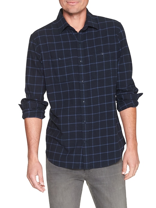 Image number 6 showing, Print two-pocket flannel shirt