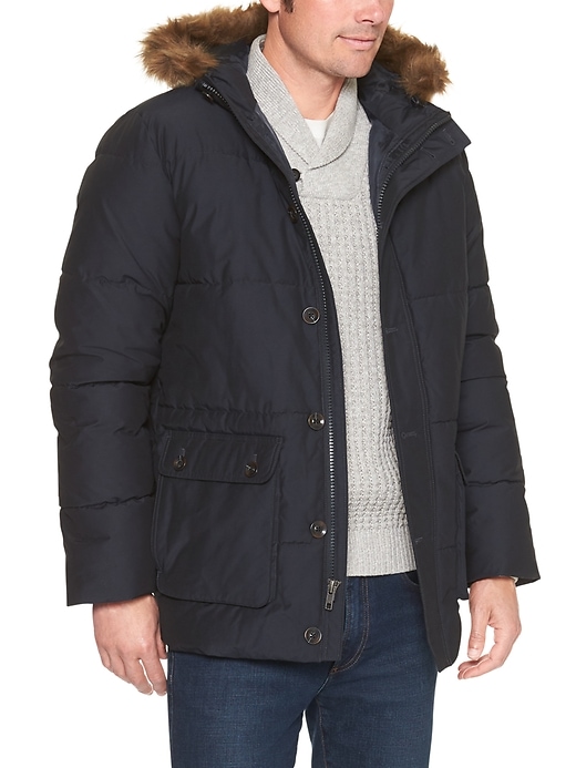 Image number 1 showing, Hooded puffer jacket