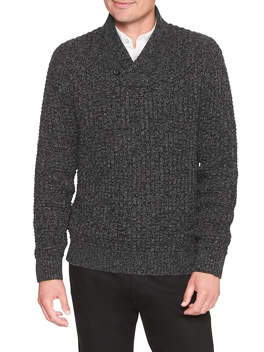 Image number 2 showing, Marled shawl pullover
