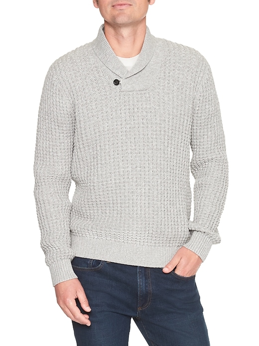 Image number 3 showing, Marled shawl pullover