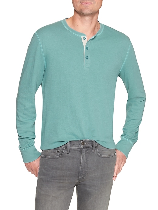 View large product image 1 of 1. Long-sleeve henley