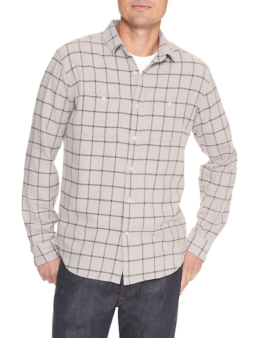 Image number 10 showing, Print two-pocket flannel shirt