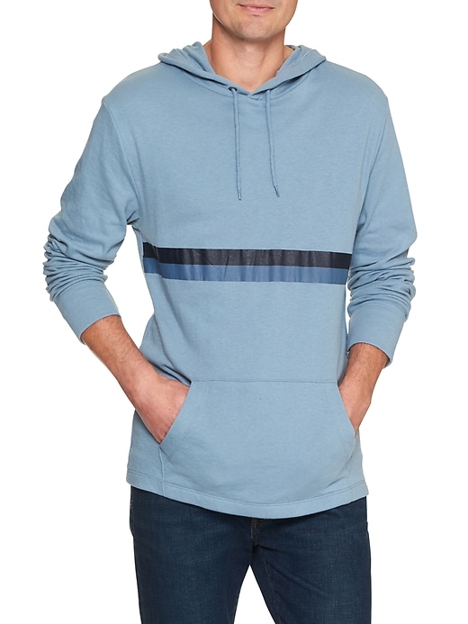 Image number 3 showing, Double-knit chest-stripe hoodie