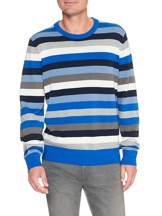 View large product image 1 of 1. Crazy stripe crewneck sweater