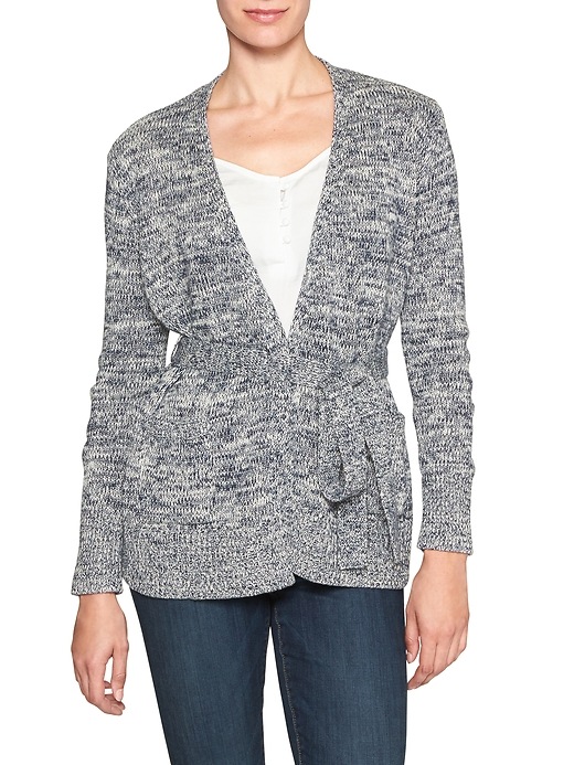 Image number 1 showing, Marled open-front cardigan