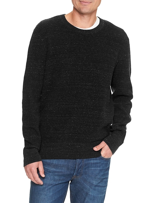 View large product image 1 of 1. Waffle knit sweater