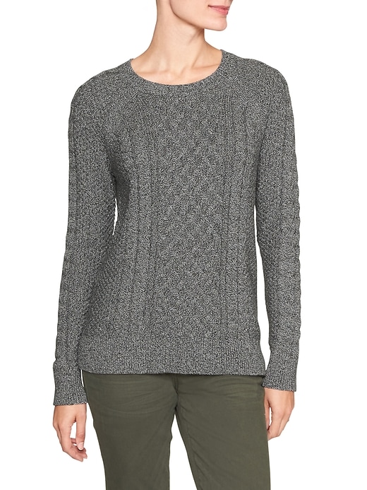 Image number 3 showing, Cable crewneck sweater