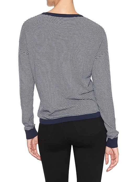 Image number 3 showing, Stripe drawcord drop-shoulder sweater