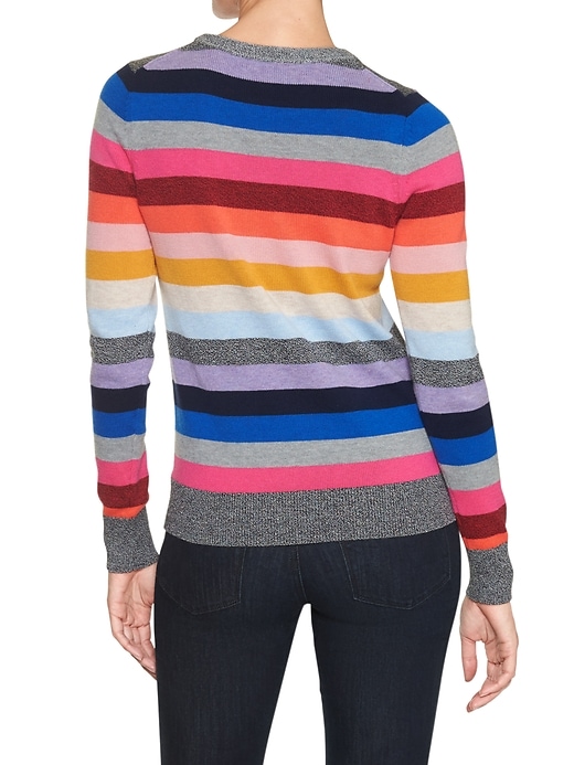 Image number 3 showing, Crazy stripe crewneck sweater
