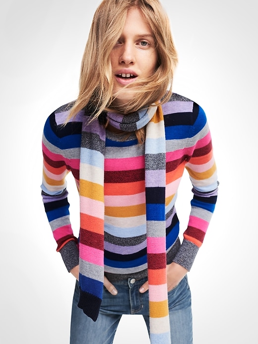 Image number 1 showing, Crazy stripe crewneck sweater