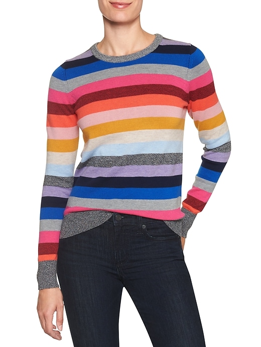 Image number 2 showing, Crazy stripe crewneck sweater