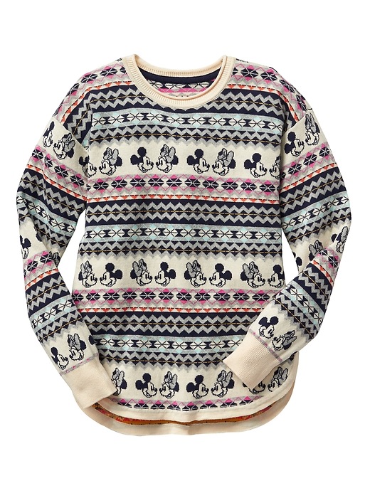 View large product image 1 of 1. GapKids &#124 Disney Mickey Mouse  and Minnie Mouse fair isle sweater