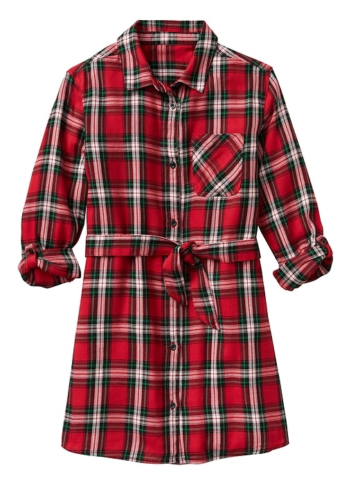 View large product image 1 of 1. Plaid shirtdress