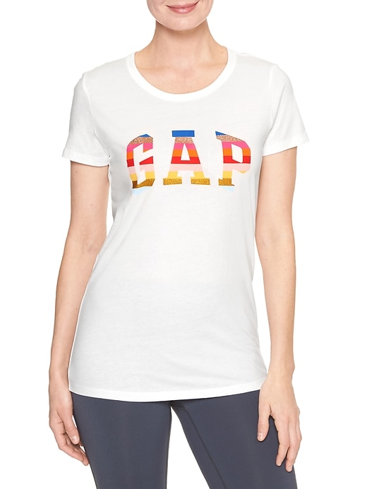 Image number 1 showing, Crazy stripe arch logo tee