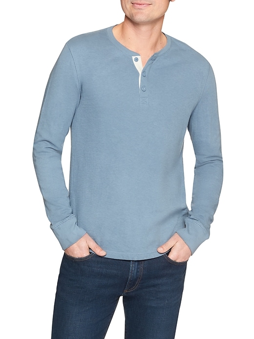View large product image 1 of 1. Long-sleeve henley