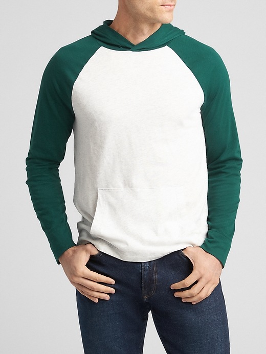 Image number 3 showing, Colorblock Hoodie in Sueded Jersey