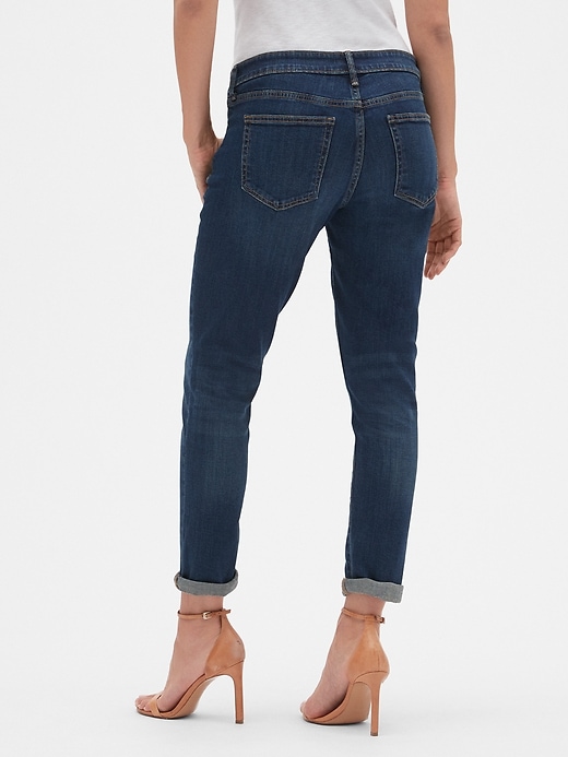 Image number 2 showing, Mid Rise Cropped Girlfriend Jeans
