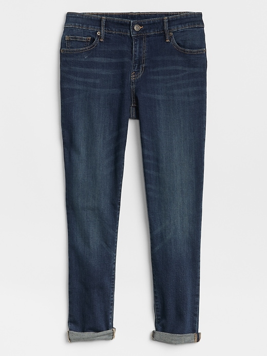 Image number 4 showing, Mid Rise Cropped Girlfriend Jeans