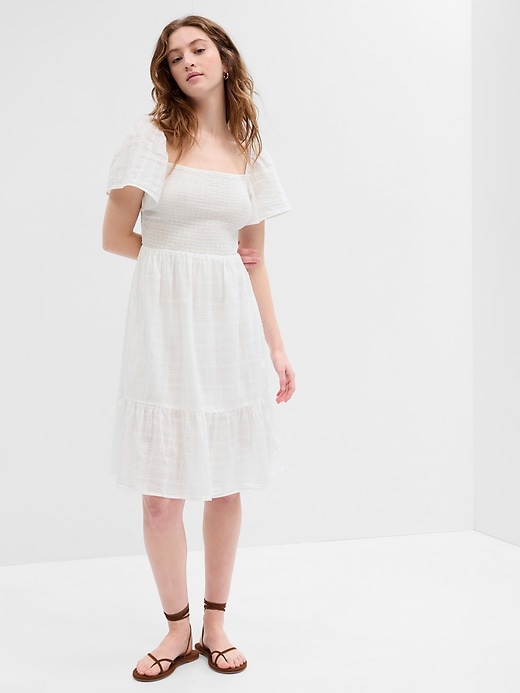 Image number 4 showing, Smocked Squareneck Midi Dress