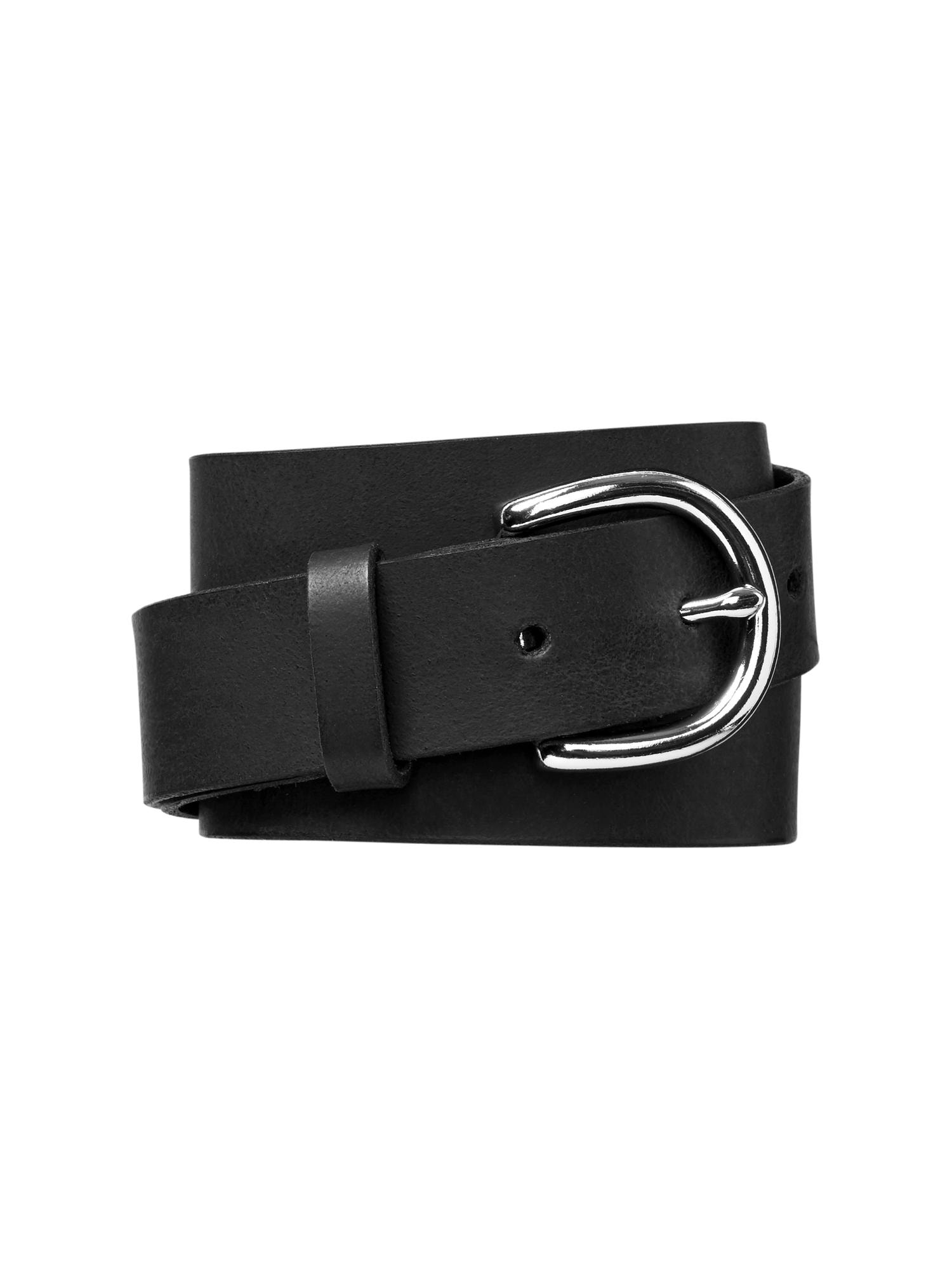 gap black leather belt