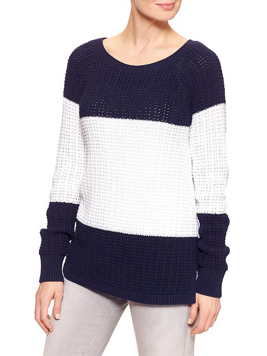 View large product image 1 of 1. Colorblock raglan sweater
