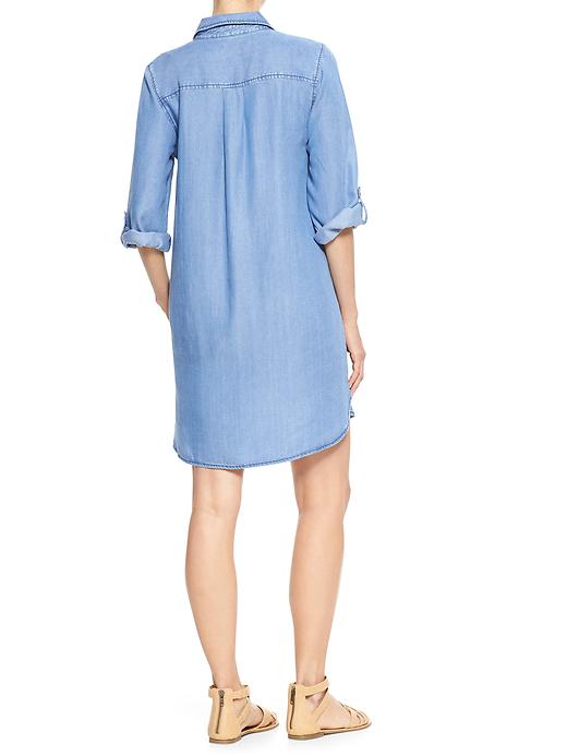 Image number 2 showing, Factory convertible chambray shirtdress