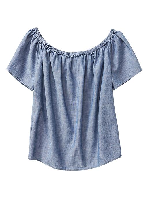 Image number 3 showing, Chambray off-shoulder top