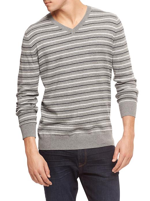 Image number 4 showing, Stripe v-neck sweater