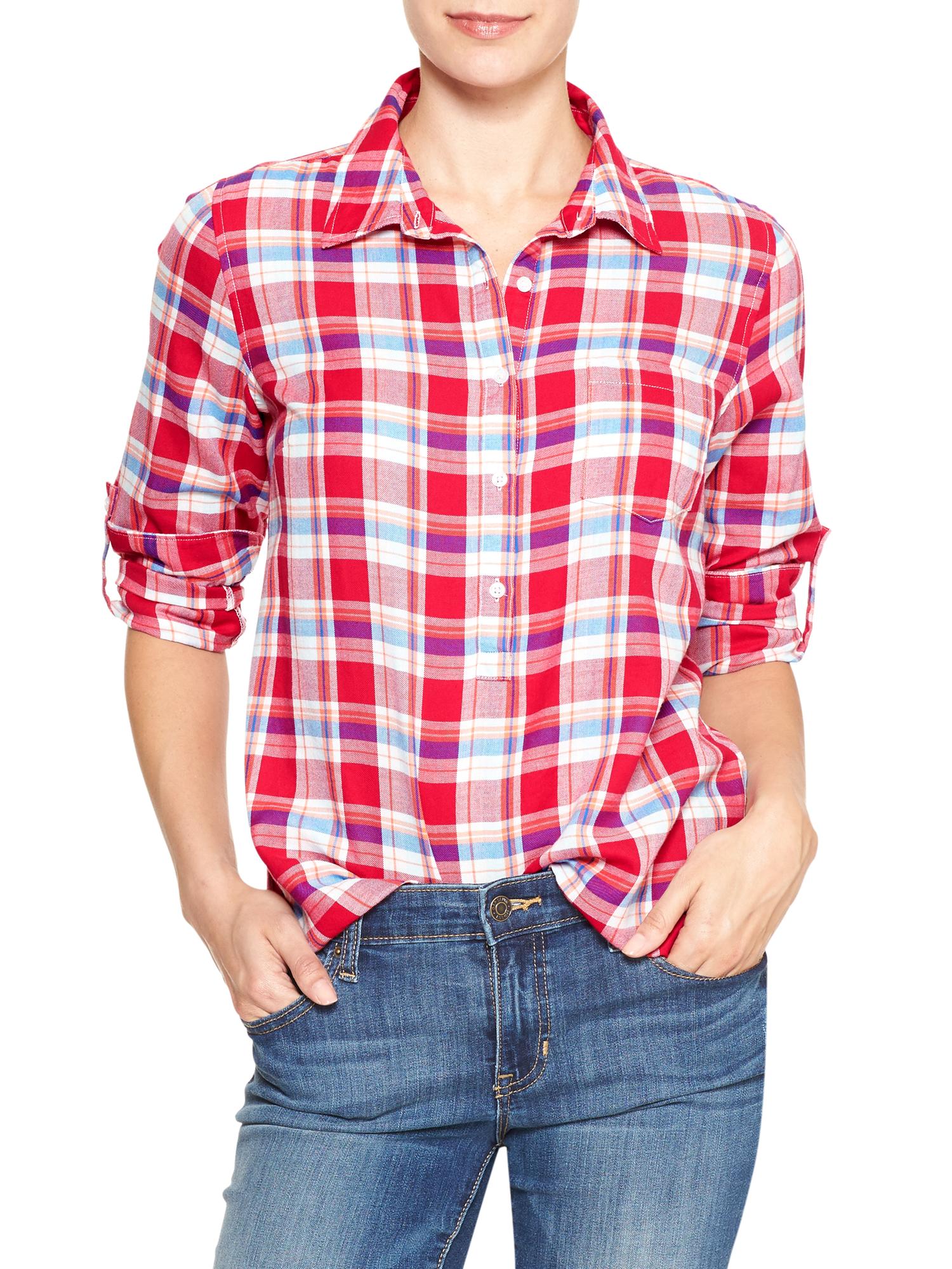 Fitted boyfriend popover shirt Gap Factory