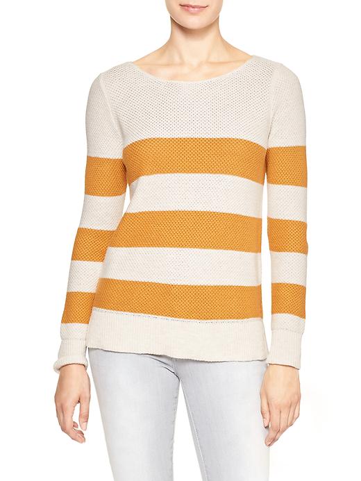 Image number 1 showing, Textured stripe boatneck sweater