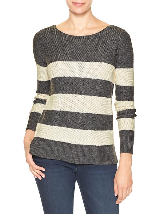 Image number 4 showing, Textured stripe boatneck sweater