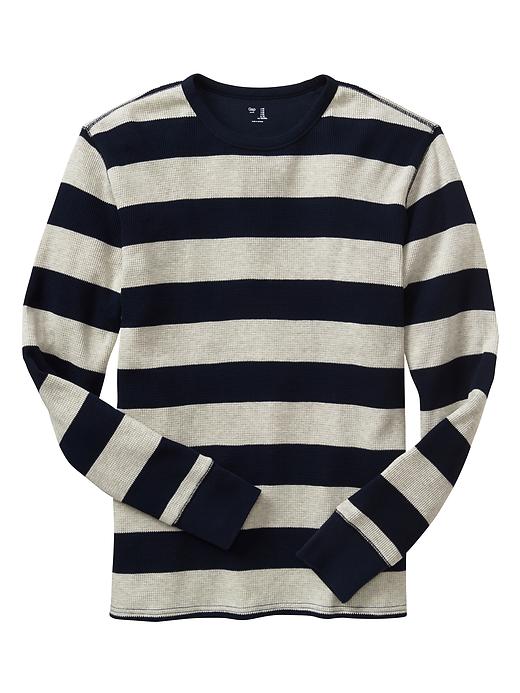 View large product image 1 of 1. Stripe long-sleeve thermal tee