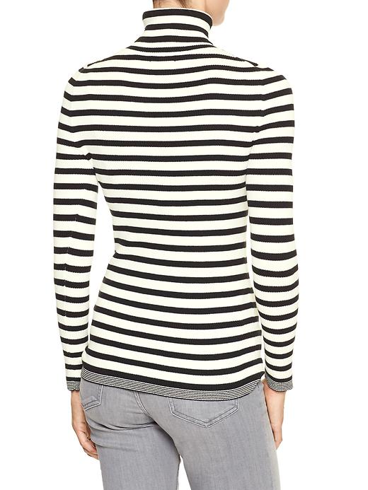 View large product image 2 of 3. Stripe ribbed turtleneck sweater