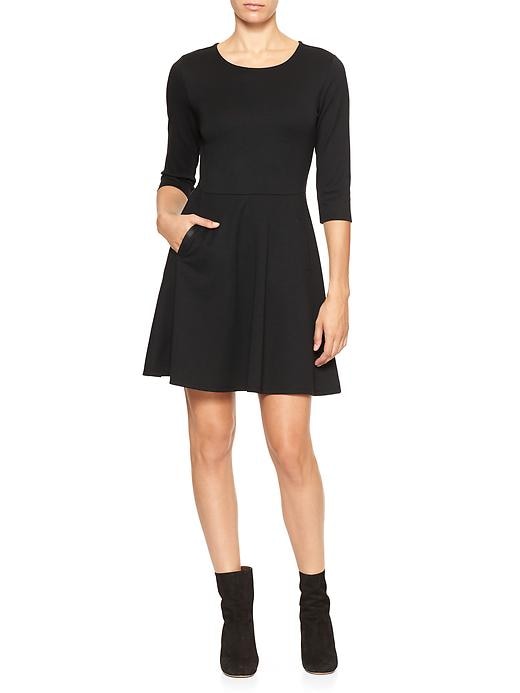 Three-quarter sleeve fit & flare dress | Gap Factory Three-quarter sleeve fit & flare dress | Gap Factory