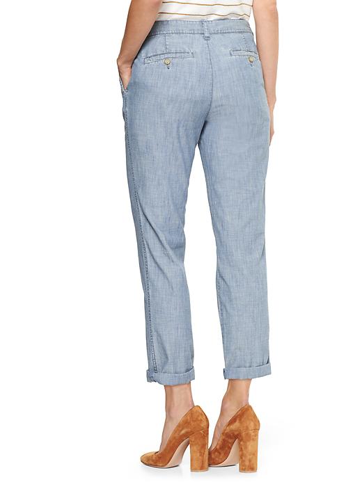 Chambray girlfriend capris Gap Factory