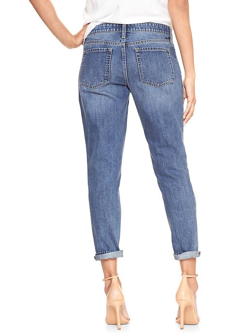 Image number 3 showing, Mid rise destructed patch sexy boyfriend fit jeans
