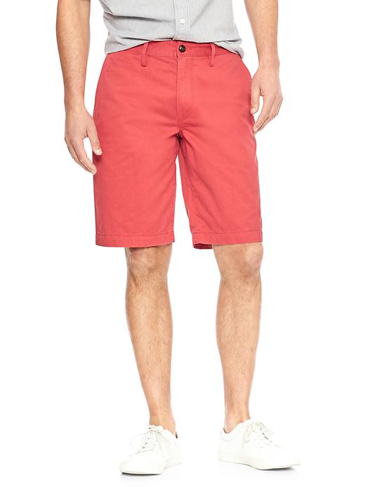 View large product image 1 of 1. Lived-in flat front shorts (11")