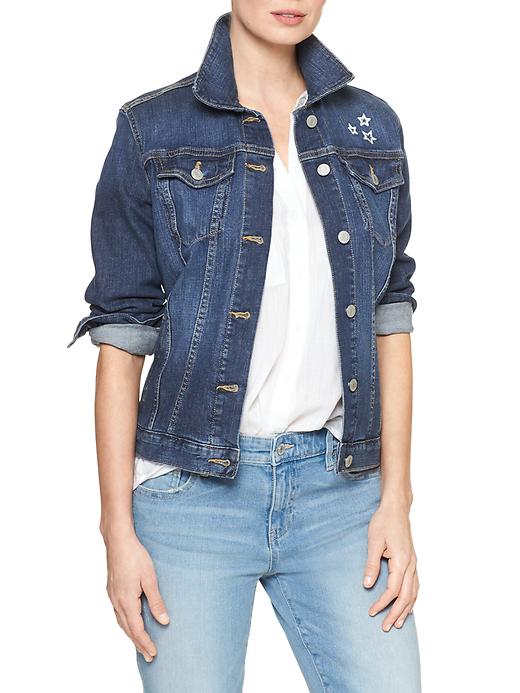 Image number 2 showing, Embroidered denim jacket
