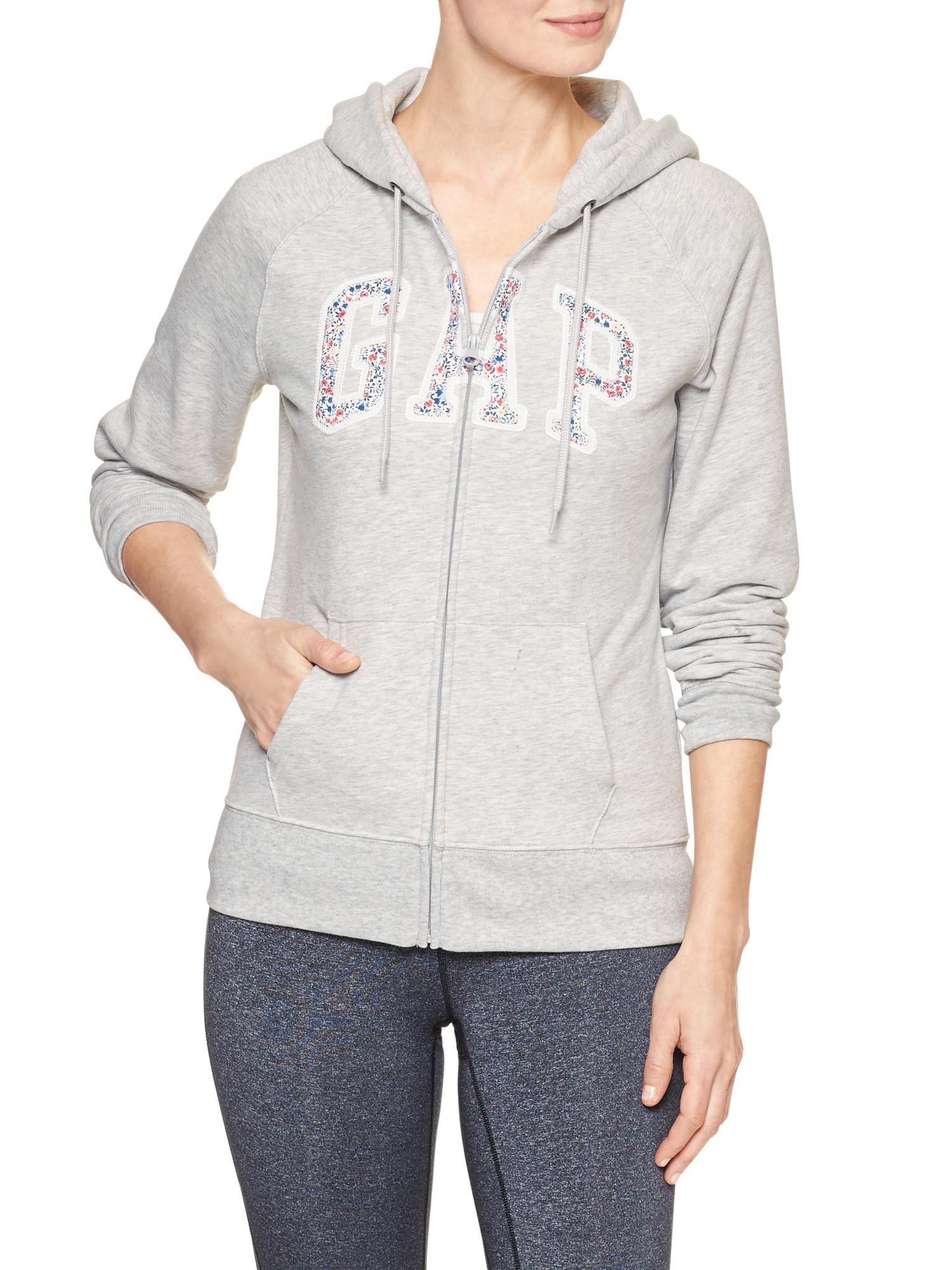 Sweat à Capuche Intégrale GAP Femme Gris Taille S - Zip, Logo, Confortable, Coton Extensible, Occasion Très Bon état