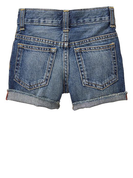 View large product image 2 of 3. Destructed denim shorts