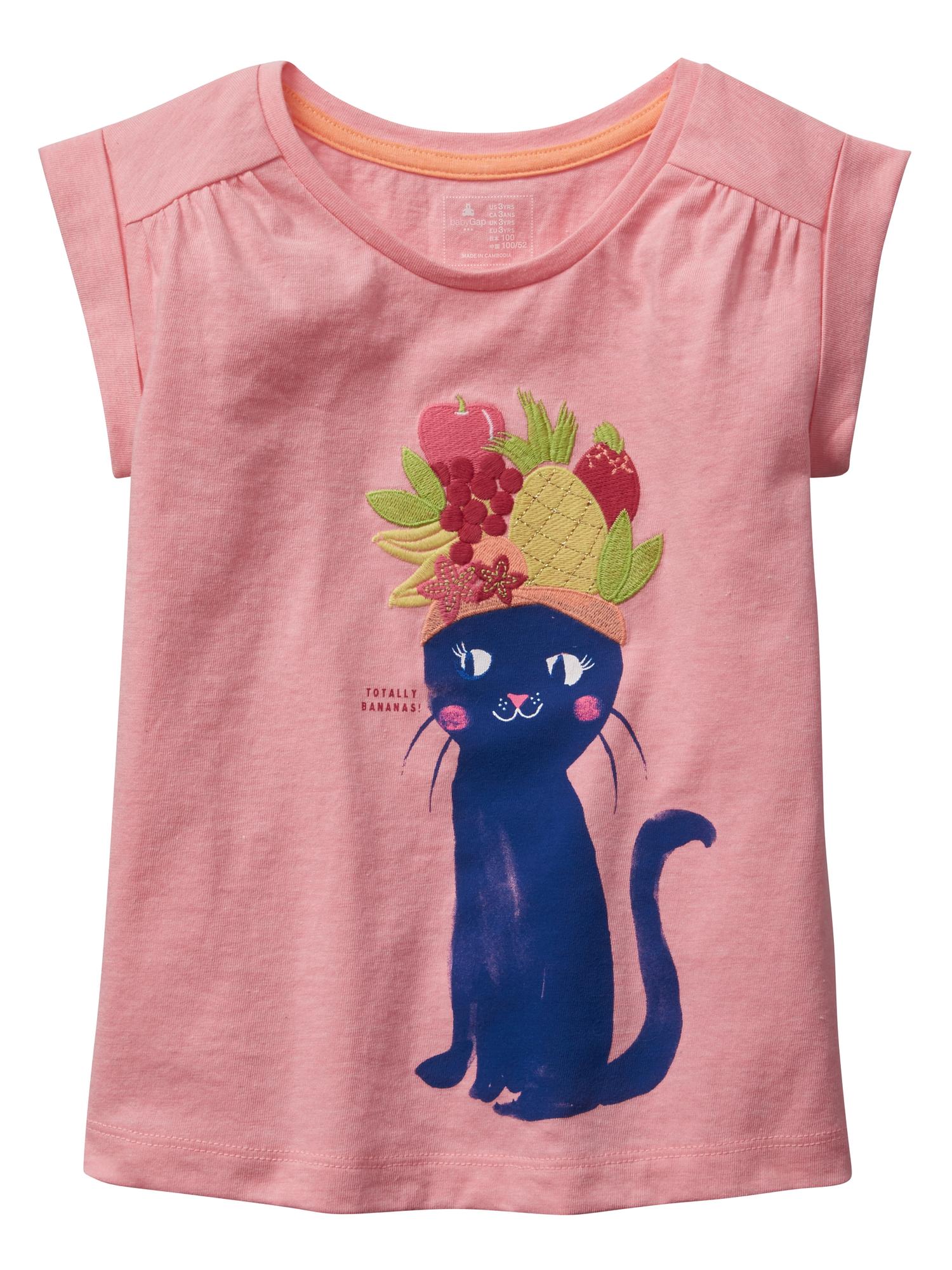 Embellished capsleeve graphic tee Gap Factory