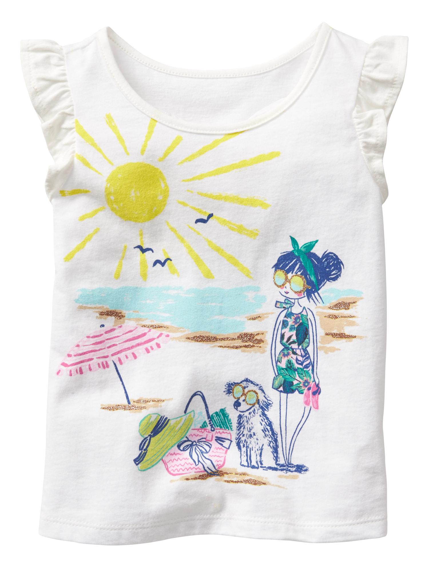 Embellished graphic flutter tank Gap Factory