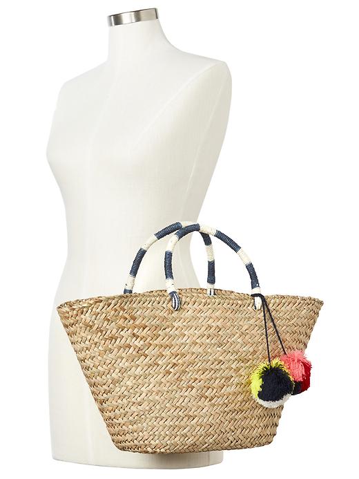 View large product image 2 of 3. Straw tote
