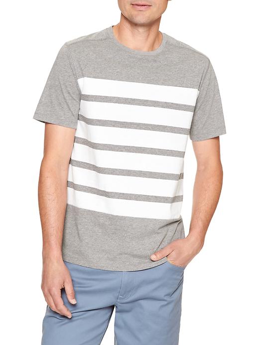 View large product image 1 of 1. Cool dry stripe-panel crewneck tee