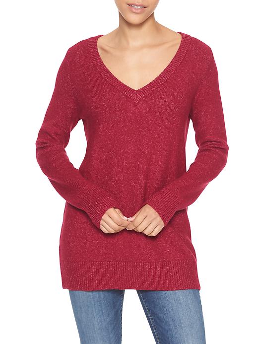 View large product image 1 of 1. Boucle V-neck sweater