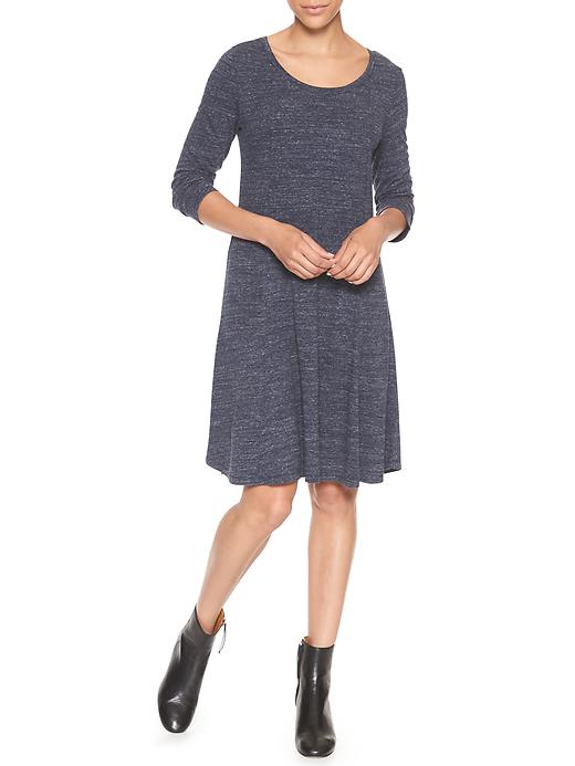 View large product image 1 of 1. Pleated three-quarter sleeve dress