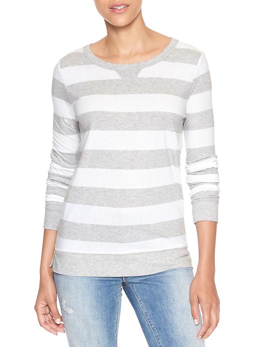 View large product image 1 of 1. Favorite stripe long-sleeve tee