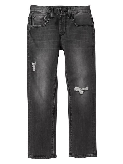 Image number 1 showing, Stretch destructed straight fit jeans