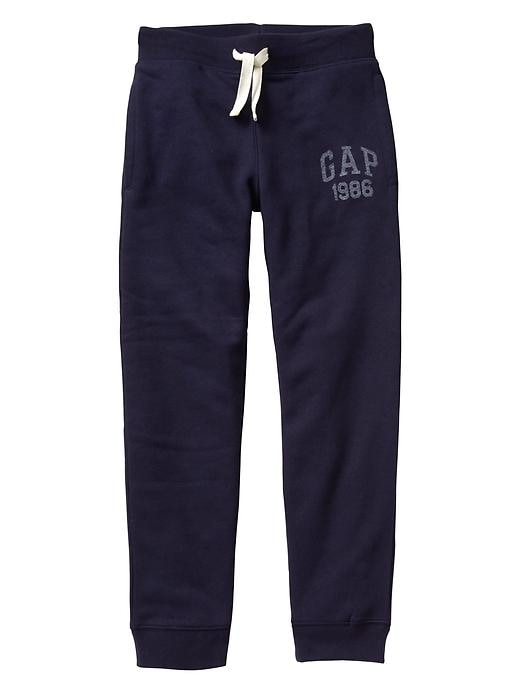 View large product image 1 of 1. Kids Slim Fit Gap Logo Fleece Pants