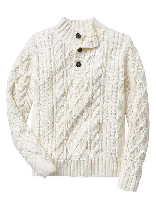 Image number 1 showing, Cable mockneck sweater